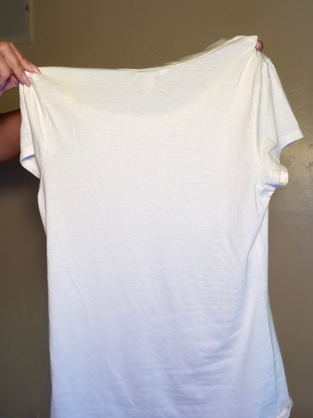 Banana Republic Ivory Fitted Short-Sleeve Crewneck Tee - Picture 4 of 4